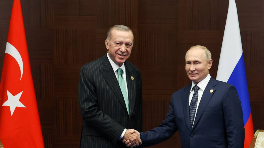 <p>Встреча президента РФ Путина и президента Турции Эрдогана. Астана, Казахстан. 13 октября 2022 года. Обложка © ТАСС / Вячеслав Прокофьев</p>