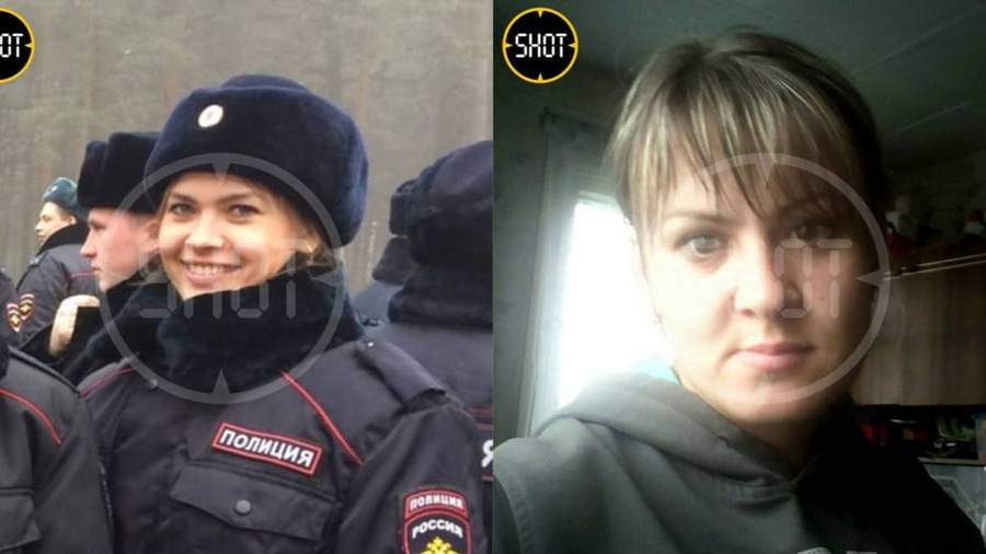 Сотрудница отдела МВД (слева на фото), задержанная Альбина Смирнова (справа на фото). Фото © Telegram/SHOT