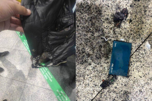 Камеры в аэропорту Алма-Аты сняли мощный взрыв пауэрбанка в кармане у пассажира