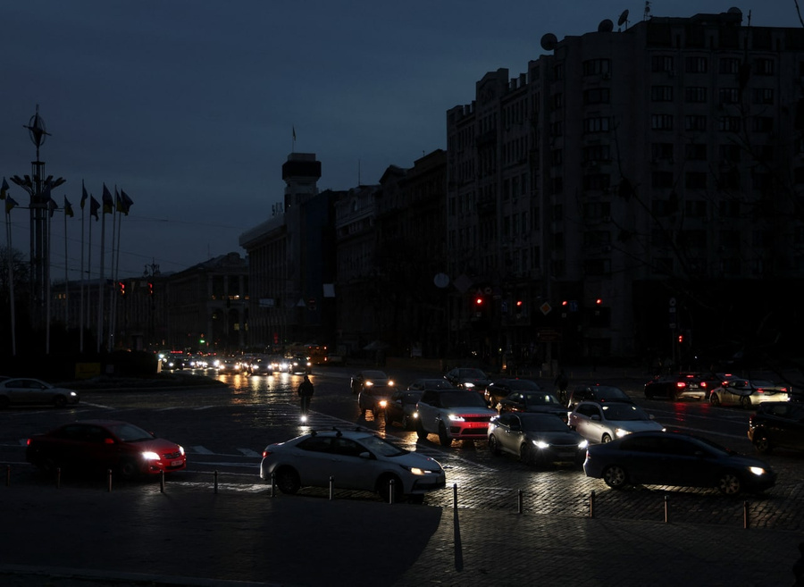 Киев без освещения. Фото © Telegram / "Политика Страны"