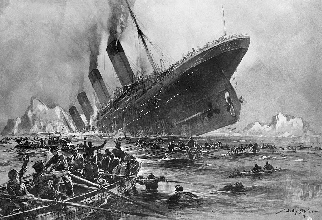 Иллюстрация тонувшего "Титаника". Фото © Getty Images / Bettmann / Contributor