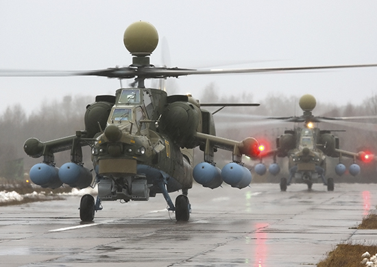 Вертолёт Ми-28 с РЛС Н025. Фото © Минобороны России