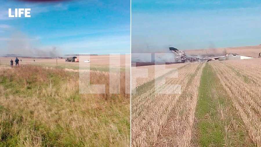 Первые кадры с места происшествия, где упал Су-24. Фото © LIFE