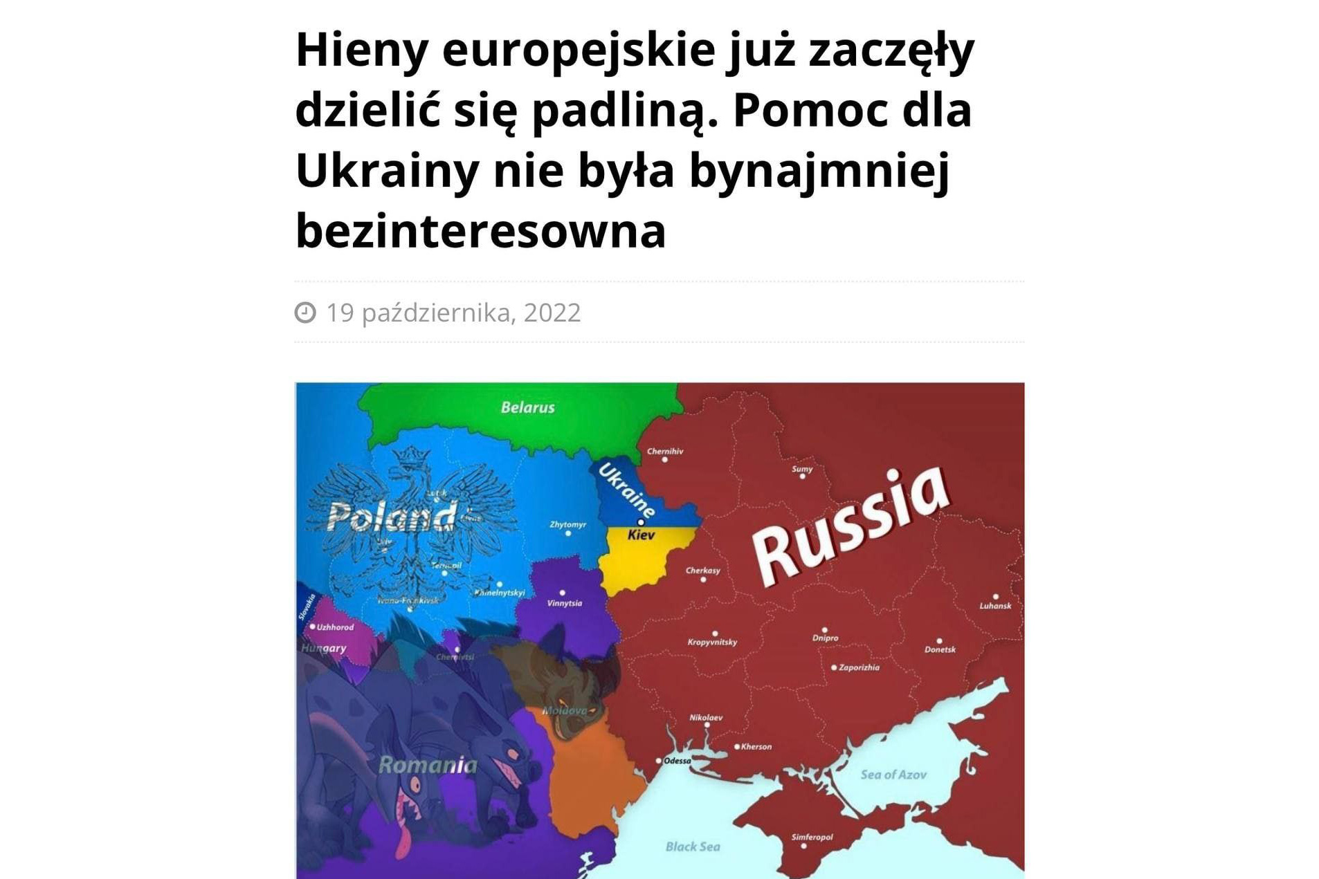 Так польские СМИ подают новую карту Украины. Фото © T.me / С места события