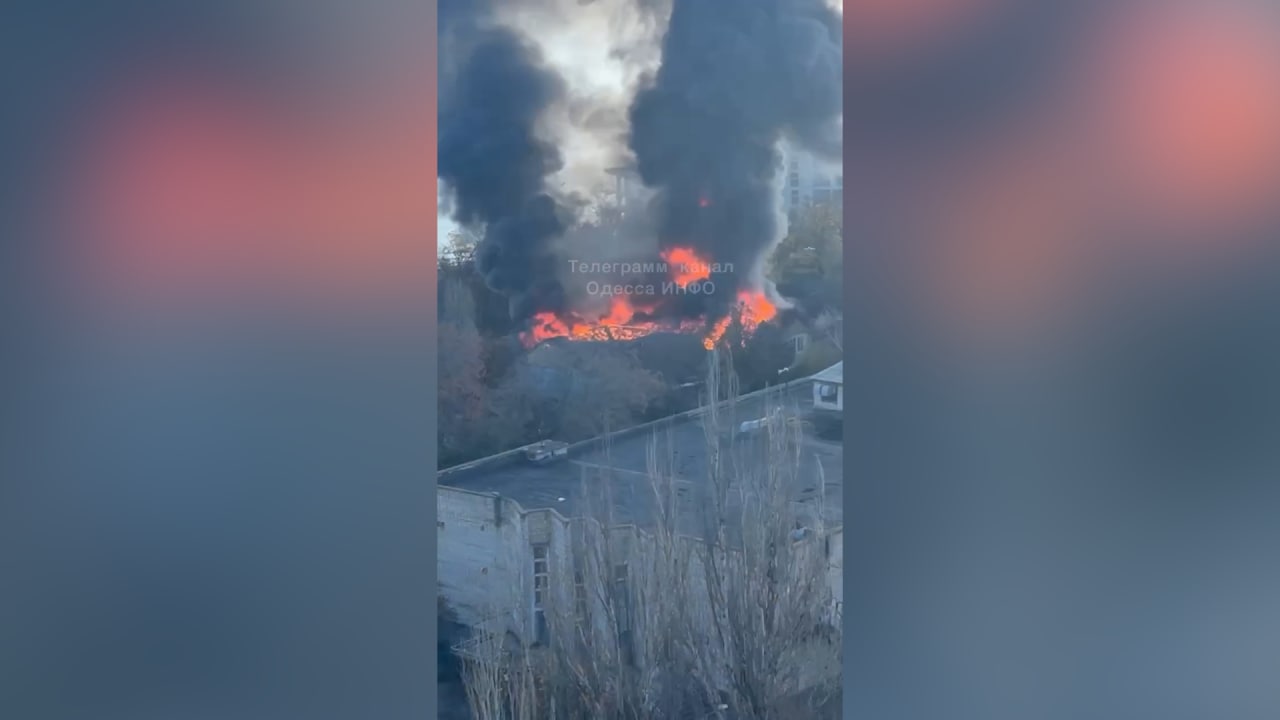 Опубликованы видео крупного пожара на базе отдыха под Одессой