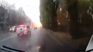 Момент мощного взрыва в Днепре попал на камеру видеорегистратора