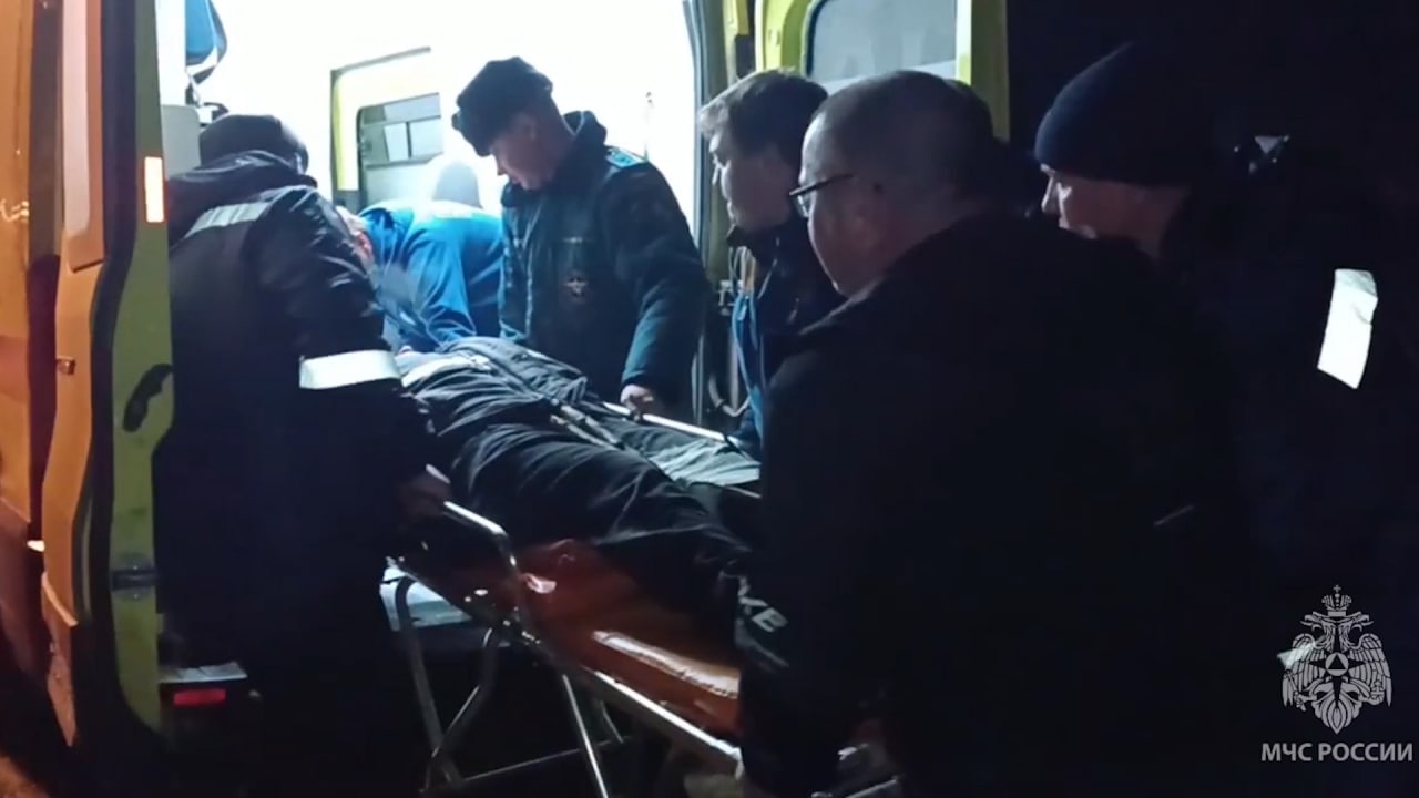 МЧС опубликовало видео эвакуации выживших с места крушения Ми-2 под Костромой