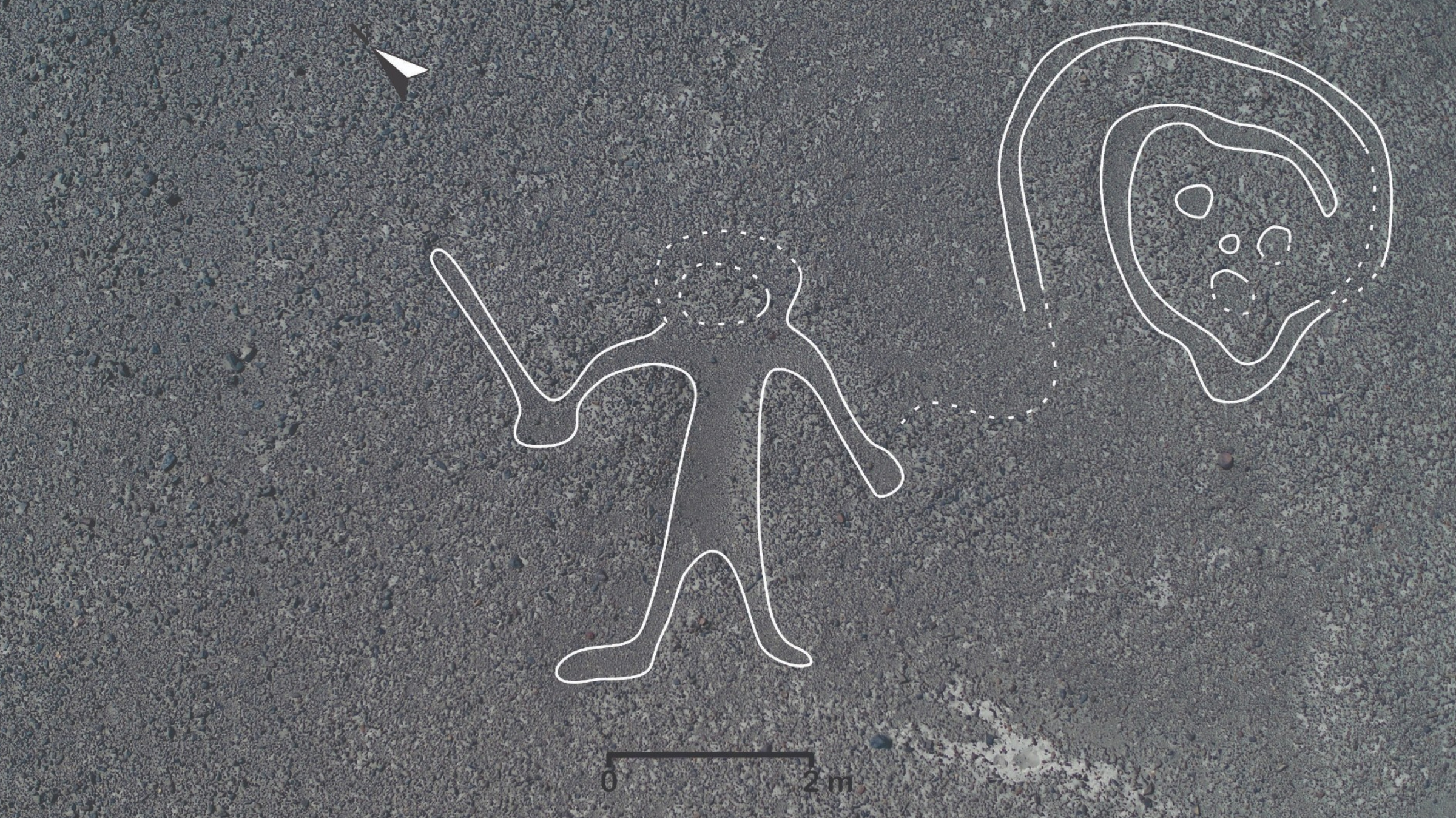 Геоглиф с изображением обезглавленного человека на плато Наска. © livescience.com / Yamagata University