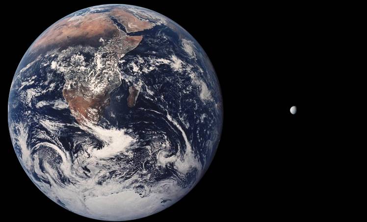Сравнение размеров Земли и Энцелада. Фото © Wikipedia