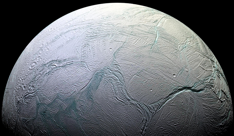 Энцелад. Фото © NASA/JPL-Caltech