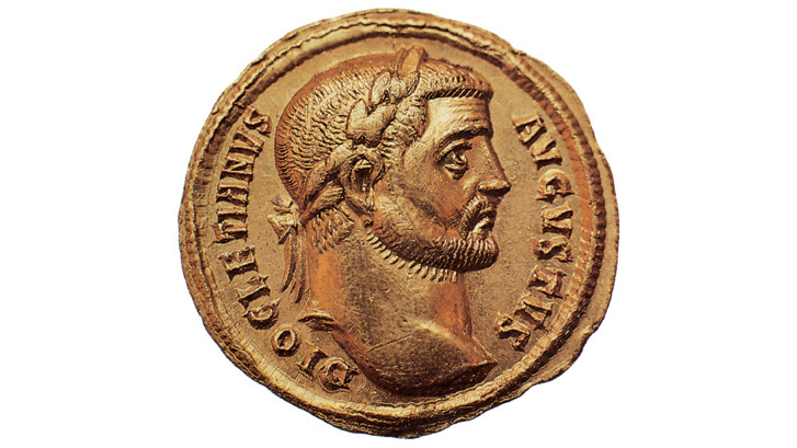 Монета с изображением профиля римского императора Диоклетиана. Фото © Wikipedia