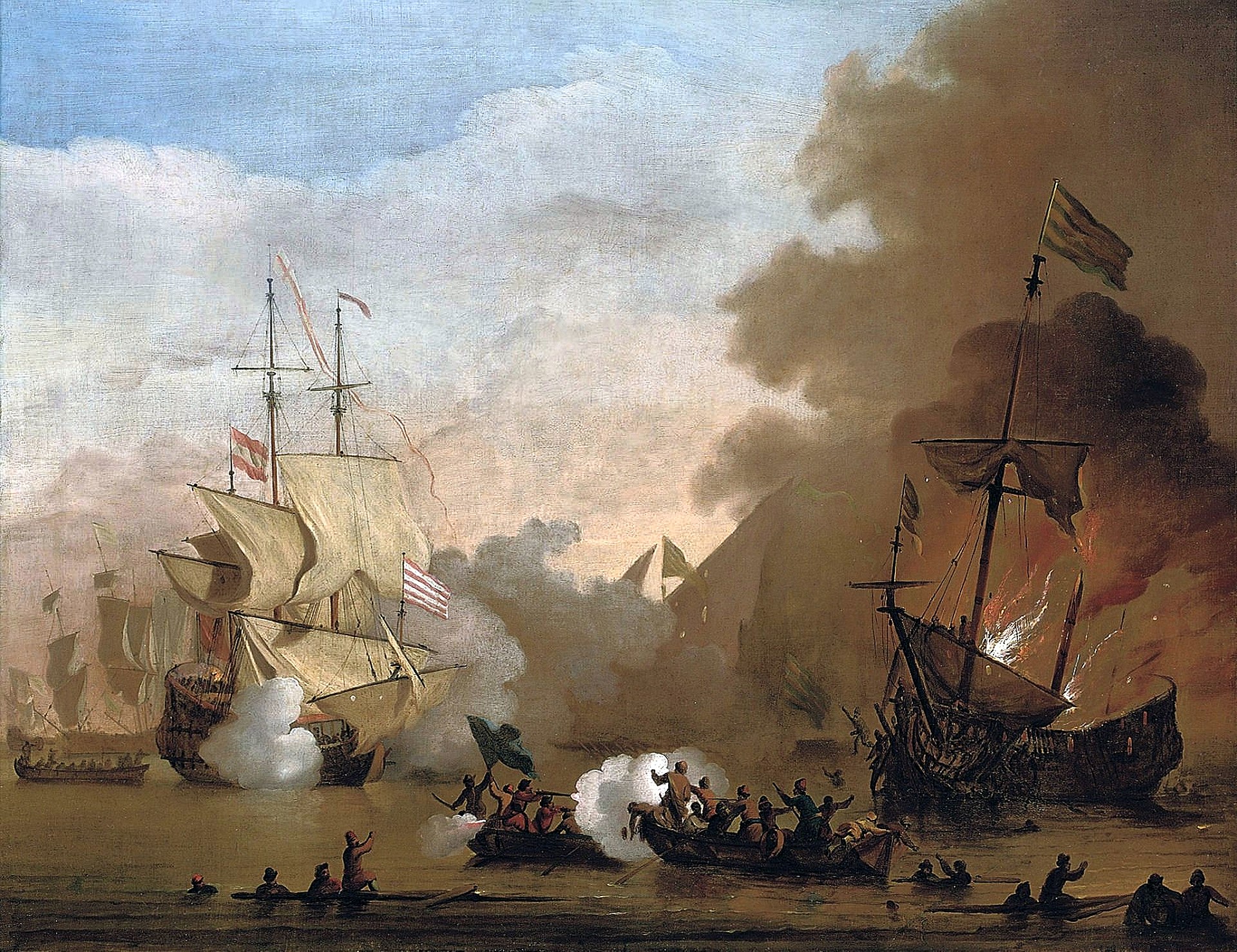 Атака французского корабля берберскими пиратами. Художник Аарт ван Антум (1615). Фото © Wikipedia