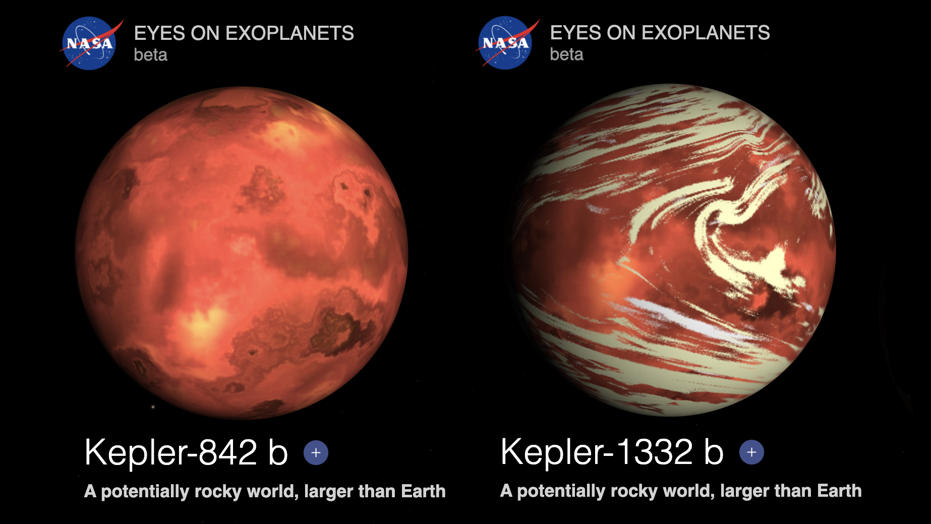 Экзопланеты Kepler-842 b и Kepler-1332 b. Фото © NASA, © NASA