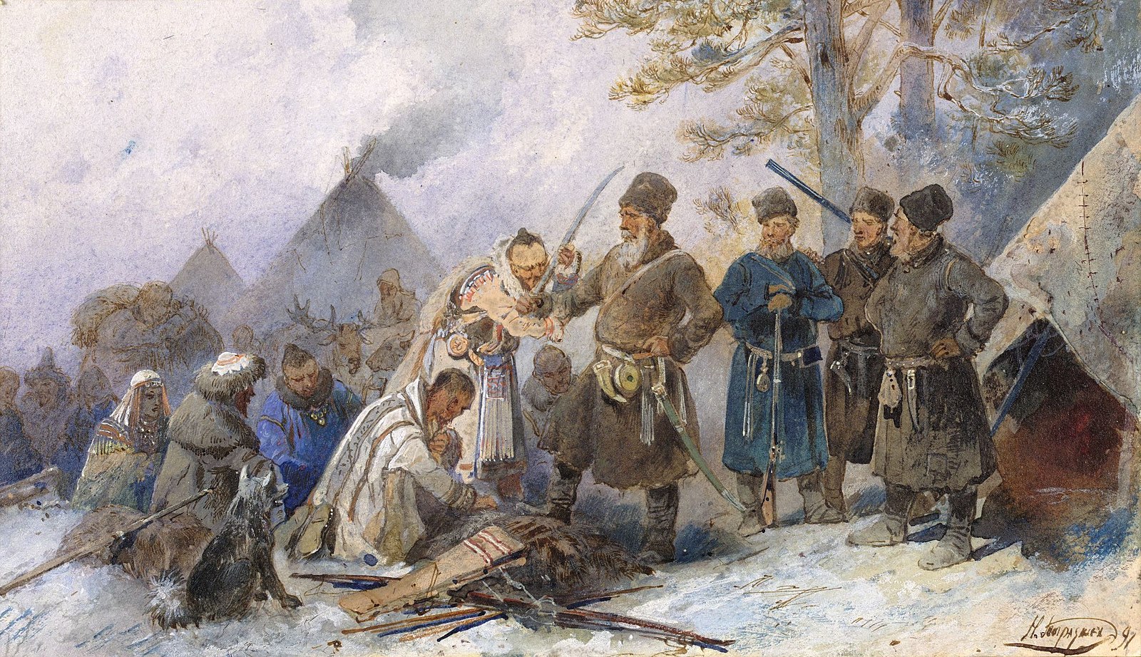 Подведение сибирских инородцев под высокую Царскую руку. Фото © Wikipedia