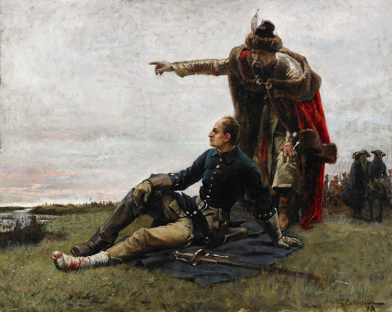 Густав Седерстрём. "Карл XII и гетман Мазепа на берегу Днепра", 1880 год.