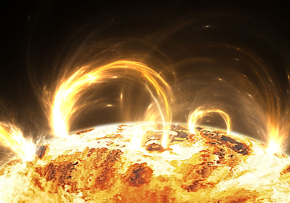 Солнечная буря, солнечная вспышка. Фото © Shutterstock