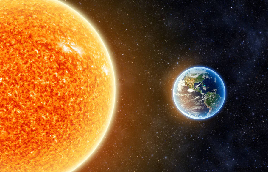 Земля и Солнце. Фото © Shutterstock