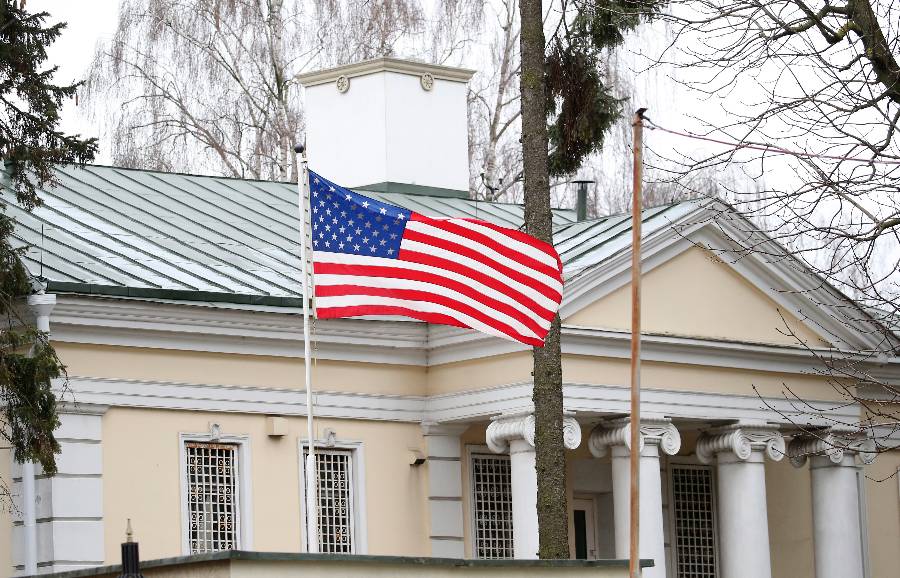 <p>Посольство США в Белоруссии. Фото на обложке © ТАСС / Наталия Федосенко</p>
