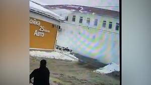 Семью с ребёнком накрыла лавина снега с крыши здания в Рыбинске