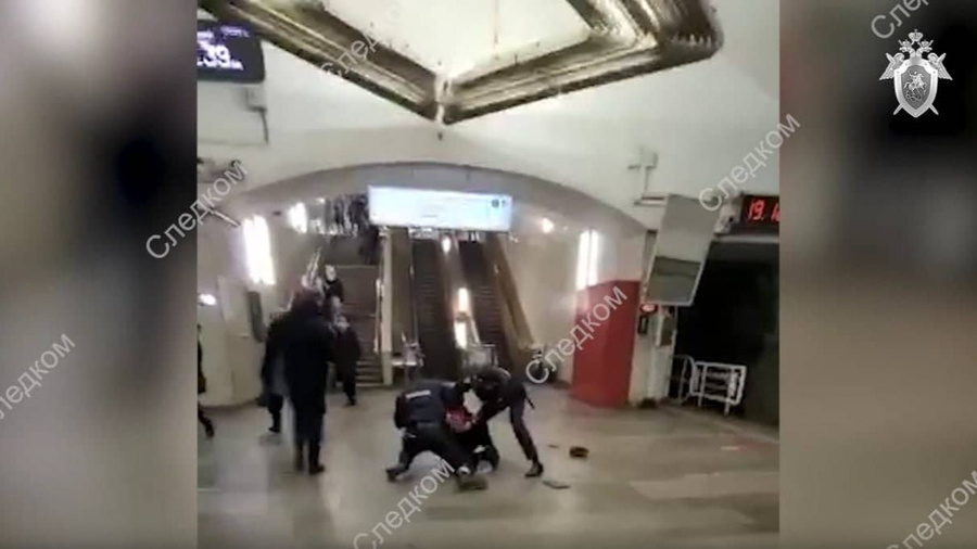 Нападение на полицейских в московском метро. Скриншот из видео  © СУ СКР по Москве