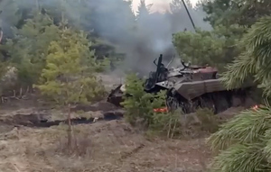 ФСБ опубликовала видео с уничтоженными украинскими БМП, нарушившими границу России