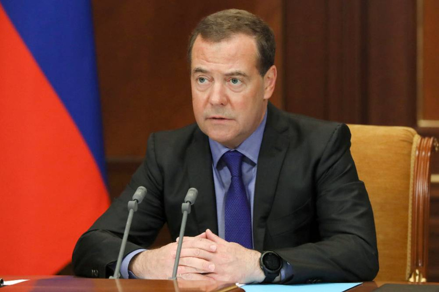 Заместитель председателя Совета безопасности РФ Дмитрий Медведев. Фото © ТАСС / Екатерина Штукина 