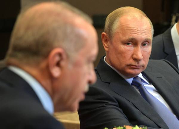 <p>Главы РФ и Турции Владимир Путин и Тайип Эрдоган. Фото © Kremlin.ru</p>