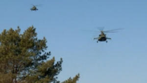 Появилось видео прибытия вертолётов с делегацией Украины на переговоры с Россией