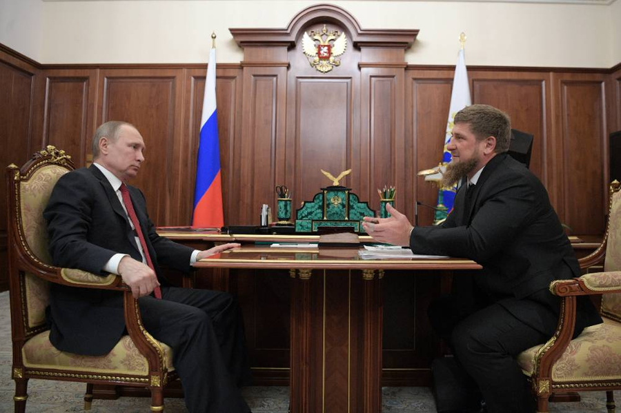 <p>Президент России Владимир Путин и глава Чечни Рамзан Кадыров. Фото © ТАСС / Алексей Дружинин</p>