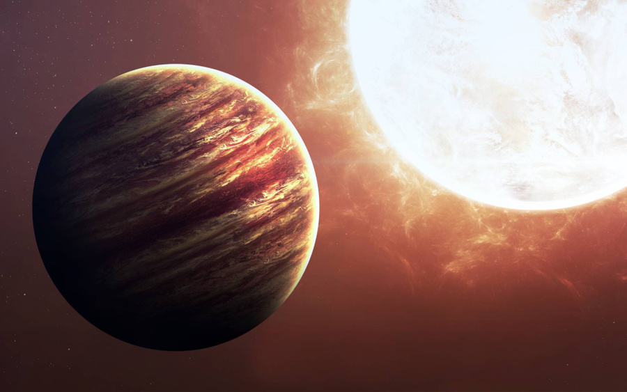 Юпитер в Солнечной системе. Элементы к иллюстрации предоставлены NASA. Фото © Shutterstock