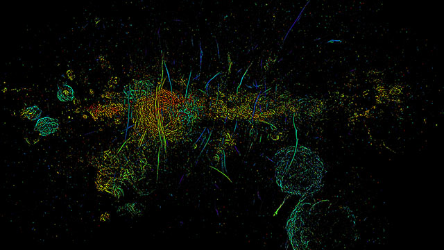 Изображение центра Млечного Пути, сделанное с помощью радиотелескопа MeerKAT. Фото © Северо-Западный университет (США)
