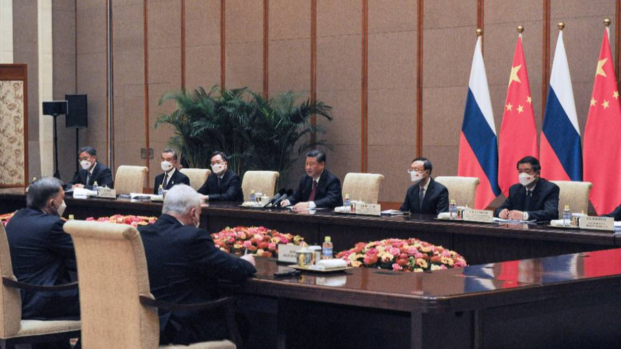 Российско-китайские переговоры. Фото © Михаил Климентьев / Пресс-служба президента РФ