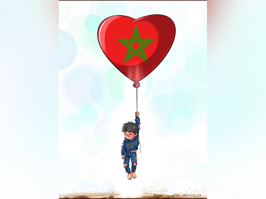 Картинка, нарисованная в память о погибшем пятилетнем мальчике в Марокко © Twitter / TisonNico