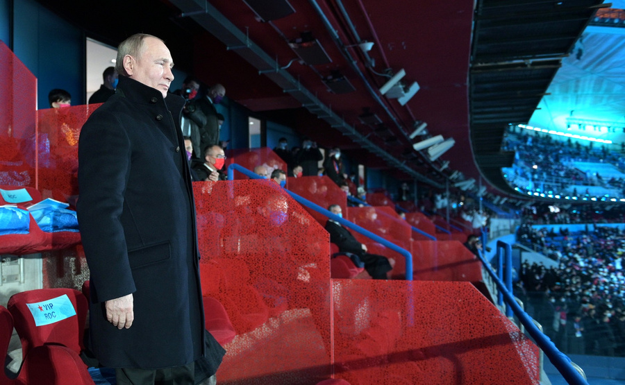 <p>Президент Путин во время церемонии открытия Олимпиады в Пекине © <a href="http://kremlin.ru/events/president/news/67715/photos/67550" target="_blank" rel="noopener noreferrer">Kremlin.ru</a></p>