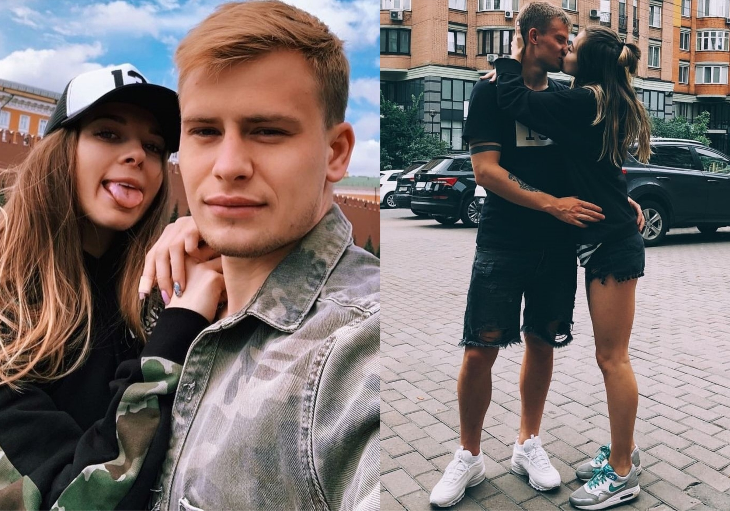 Футболист Олег Данченко с женой Викторией. Коллаж © LIFE. Фото © Instagram / meuwmiu