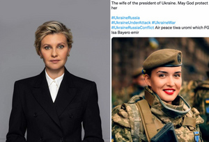 В Сети выдали фото датчанки с автоматом за снимок "воюющей за Киев" жены Зеленского
