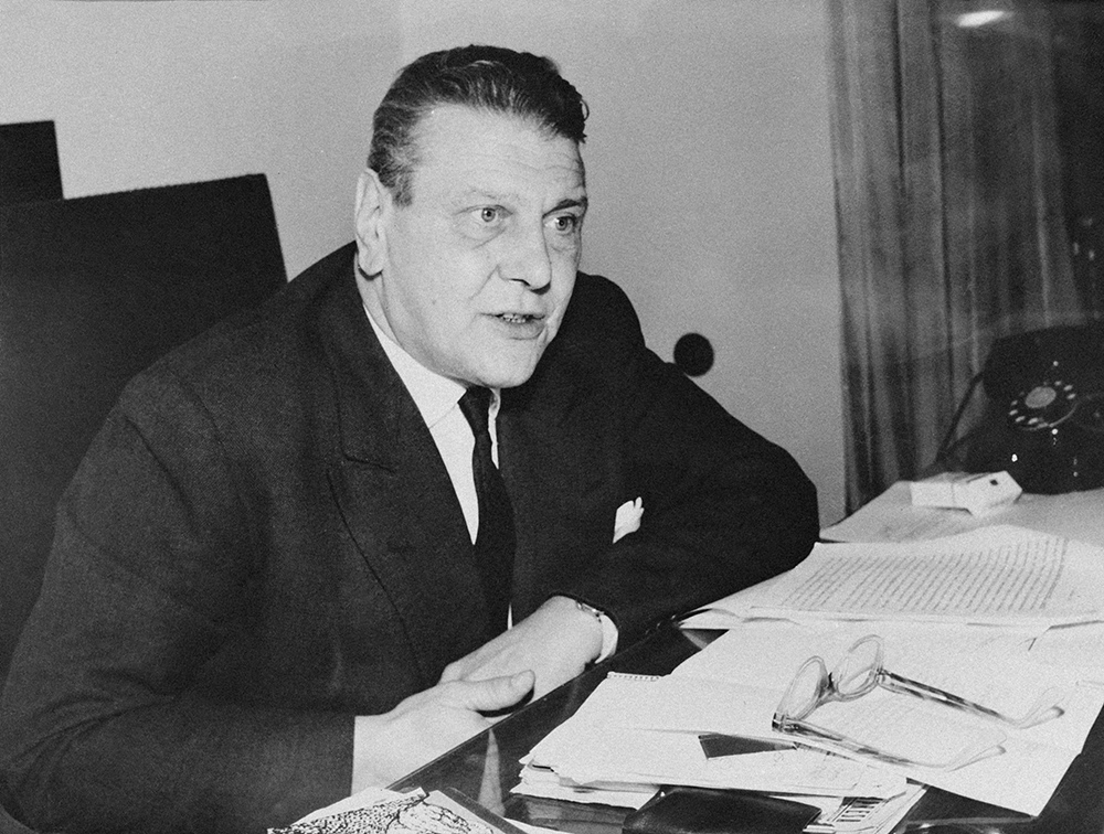 Эсэсовец Отто Скорцени в своём офисе в Мадриде, Испания, 8 февраля 1963 года. Фото © Getty Images / Central Press / Hulton Archive