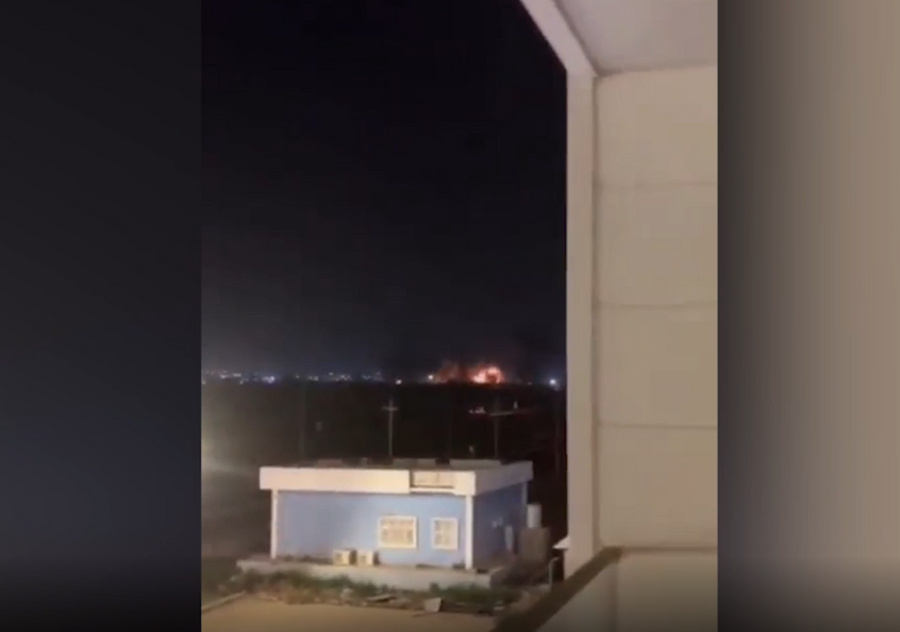 Момент ракетного удара в городе Эрбиль на севере Ирака. Видео © Twitter / Julian Röpcke, The RAGE X - Conflict News