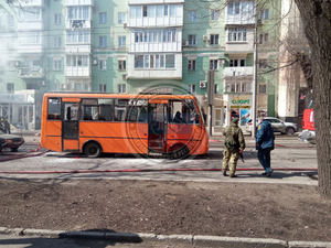Последствия падения обломков ракеты "Точка-У" в Донецке. Фото © Telegram-канал Штаба территориальной обороны ДНР