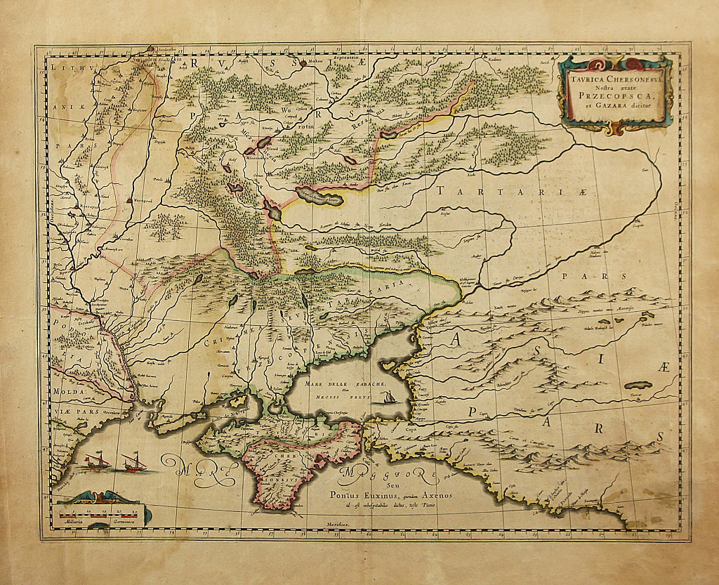 Таврический Херсонес. Карта Крыма 1595 года. Фото © Getty Images / Fine Art Images / Heritage Images