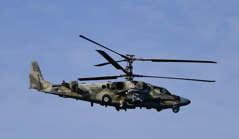 Боевой разведывательно-ударный вертолёт Ка-52 "Аллигатор". Фото © ТАСС / Смитюк Юрий