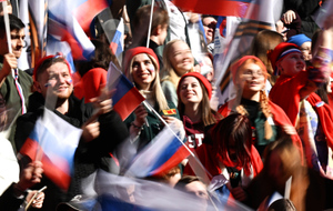 В "Лужниках" проходит концерт-митинг, посвящённый годовщине воссоединения Крыма с Россией