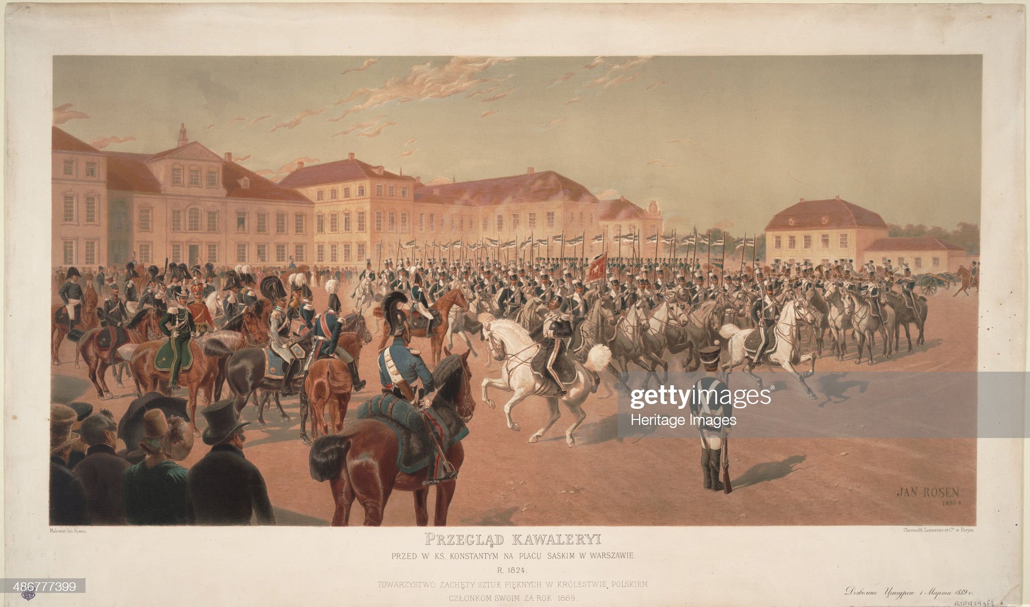 Великий князь Константин Павлович на кавалерийском смотре на Саксонской площади в Варшаве, 1824. Фото (c) Getty Images / Fine Art Images / Heritage Images