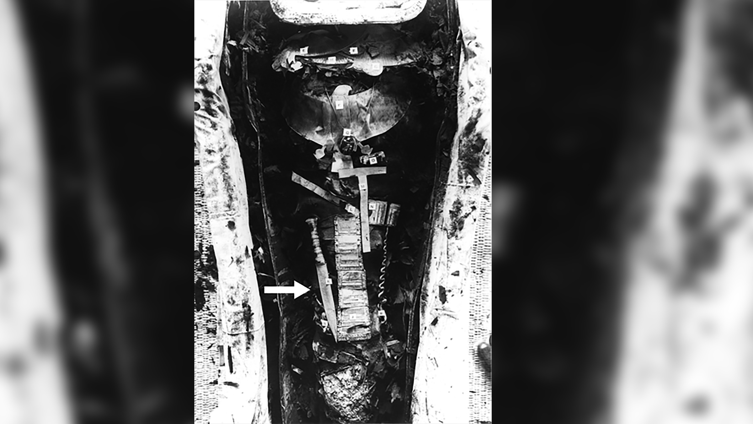Кинжал Тутанхамона из метеорита, обнаруженный внутри гробницы рядом с мумей. Фото © Метеоритика & Планетарная наука — Wiley Online Library