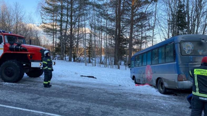 <p>Последствия ДТП с автобусом в Карелии. Фото © VK / МЧС по Республике Карелия</p>