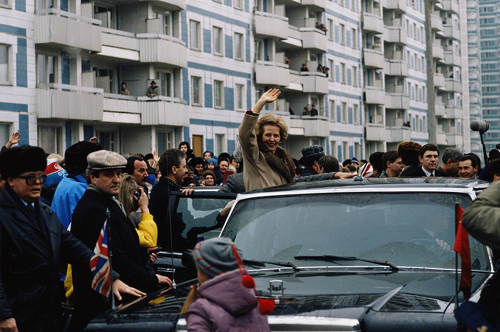 Премьер-Министр Великобритании Маргарет Тетчер в Крылатском. 1987 год. Фото © Getty Images / Georges De Keerle