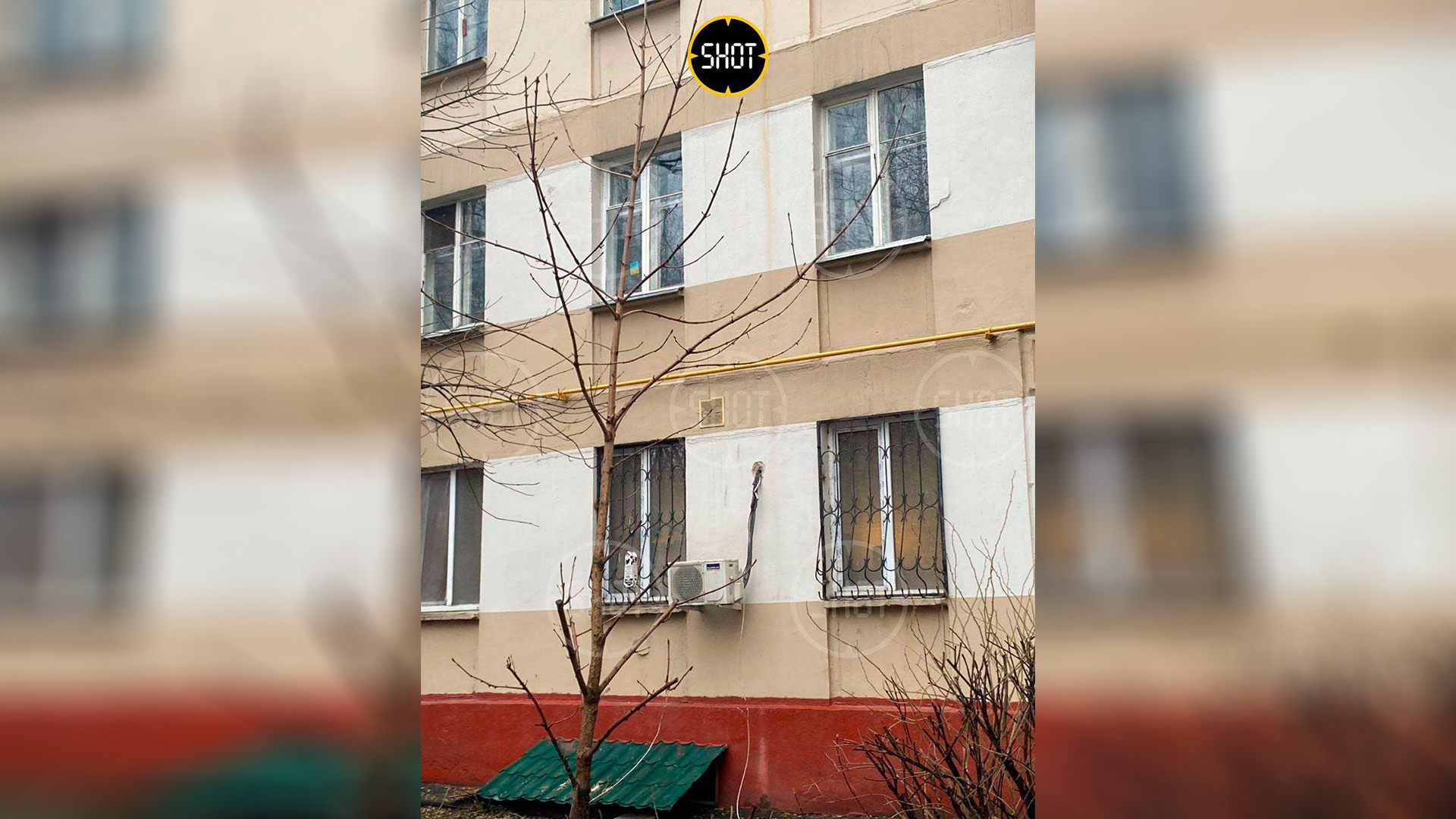 Дом на проспекте Мира, жительница которого украсила окно жёлто-синим знаком. Фото © Telegram / SHOT