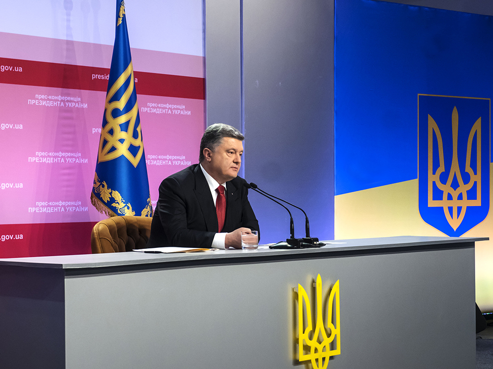 Итоговая пресс-конференция президента Украины П. Порошенко в Киеве. Декабрь 2014 года. Фото © ТАСС / ZUMA / Igor Golovniov