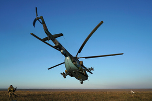 МО: ВС РФ сбили украинский вертолёт Ми-8, который атаковал посёлок в Брянской области