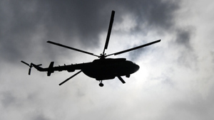 В Саратовской области вертолёт упал на бок при взлёте